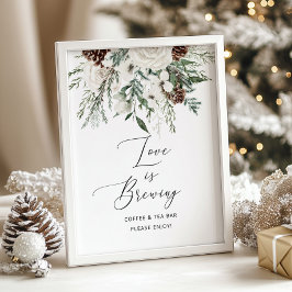 Poster Inverno minimalista que o amor verde está se prepa