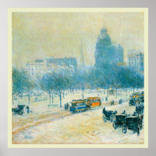Pôster Inverno na Union Square por Frederick Childe Hassa