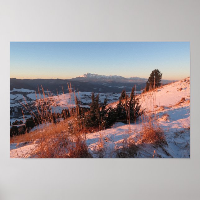 Poster Inverno nas montanhas de Pieniny (Frente)