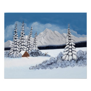 Pôster Inverno Nevado Brilhante