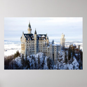 Poster Inverno no Castelo Neuschwanstein, Alemanha, Bavie
