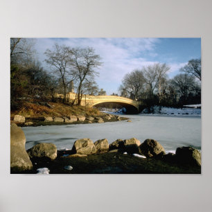 Pôster Inverno NYC do Central Park da ponte do arco