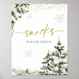 Poster Inverno Onederland Forest Primeiro Aniversário