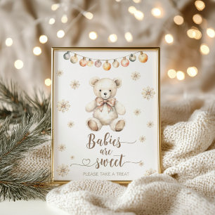 Poster Inverno podemos esperar bebês são doces