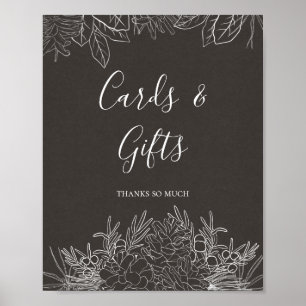 Poster Inverno Rústico   Sinal de Cartões e Presentes de 