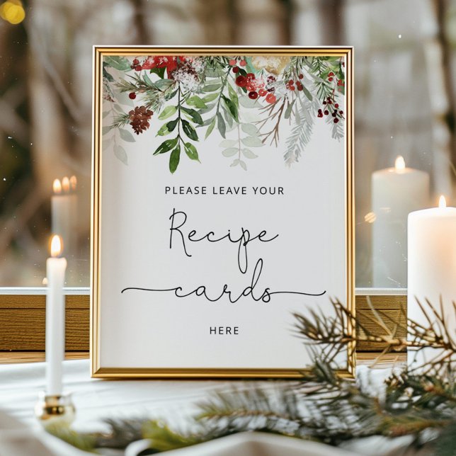 Poster Inverno verde deixe seu cartão de receita aqui (Criador carregado)