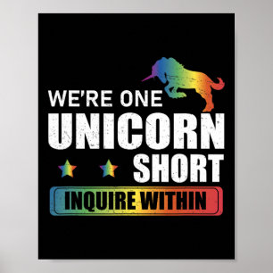 Poster Investigue Dentro Funny Polyamory Unicórnio Caça A
