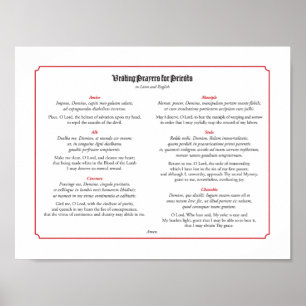 Poster Investindo orações para padres em Latin e em