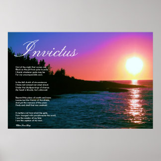Poster Invictus ~ Inspirational Poem ~ Canvas