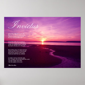 Pôster Invictus ~ Poem Inspiracional