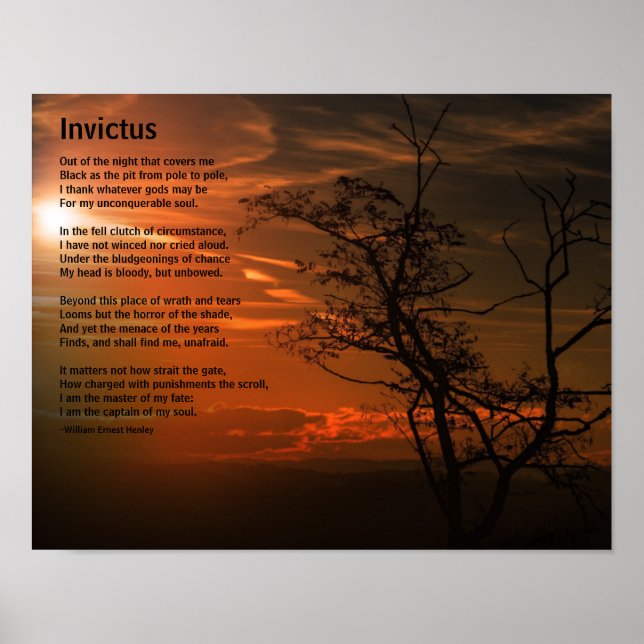 Poster Invictus Poem, uma vontade de sobreviver (Frente)