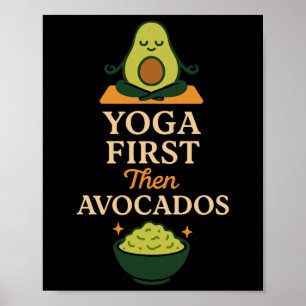 Poster Ioga de Abacate Engraçado Namaste Pun Fitness Sede