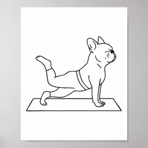 Poster Ioga de Bulldog Francês Engraçado Frenchie