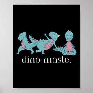 Poster Ioga de Dinossauro Jurássico Mestre-Dino Vibrações