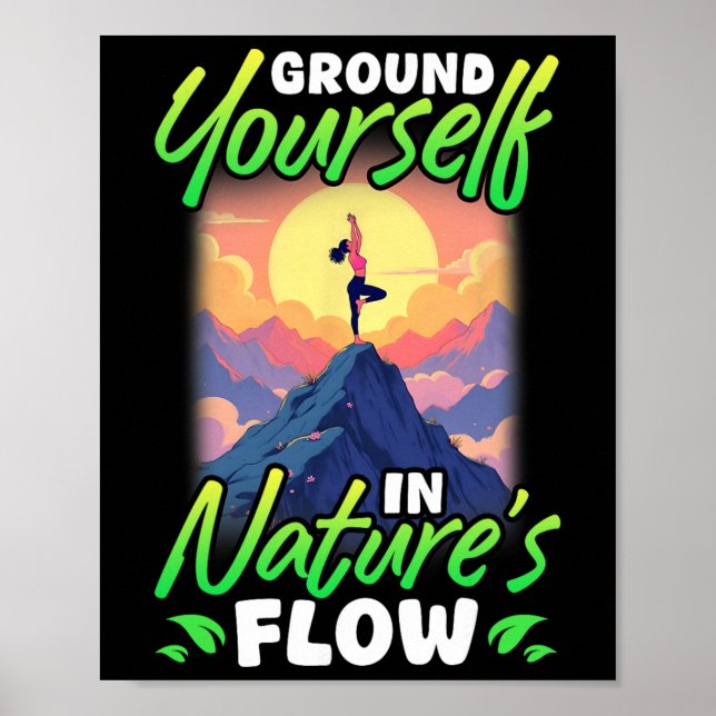Poster Ioga E Natureza Conecte-se Com o Fluxo da Natureza (Frente)