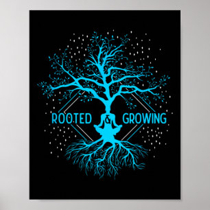 Poster Ioga Enraizada e Crescente Meditação Árvore da Vid