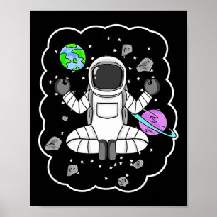 Poster Ioga Espacial de Meditação de Astronauta