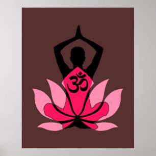 Pôster Ioga espiritual da flor de OM Namaste Lotus no