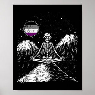 Poster Ioga Esqueleto Aual Lgbt-q Esqueleto Meditador Eng