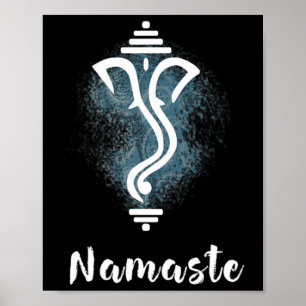 Poster Ioga Ganesha Chakra Namaste Energia Lótus Carma Om
