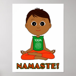 Poster Ioga Namaste com menino