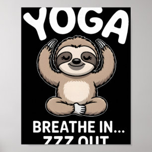 Poster Ioga Respire Entrar Zzz Sair Preguiça _1