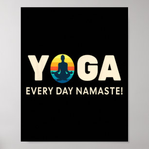 Poster Ioga Todos os Dias Namaste Retro Calmo Atento Lanc
