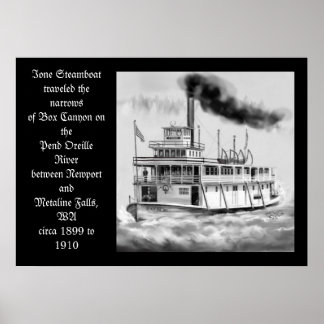 Pôster Ione Steamboat circa 1899 to 1910 original artwork