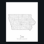 Poster Iowa Minimal Street Map<br><div class="desc">Iowa Minimal Street Map</div>