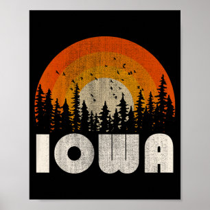 Poster Iowa - natureza engraçada vintage caminhada 60 70
