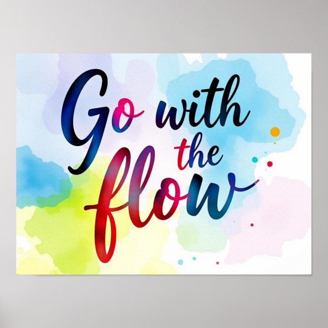 Poster Ir com a Aquarela de Fluxo (Frente)