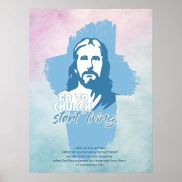 Poster Ir Para A Igreja..! Jesus Cristo. Christian Preach