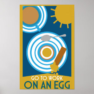 Poster Ir Trabalhar Em Uma Arte De Parede De Ovos