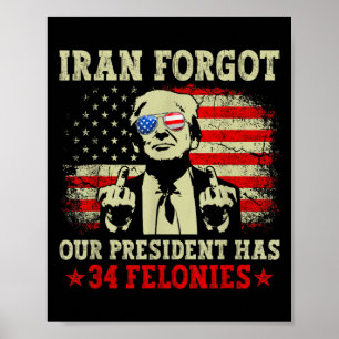 Poster Irã esqueceu que o presidente tem 34 crimes flag v