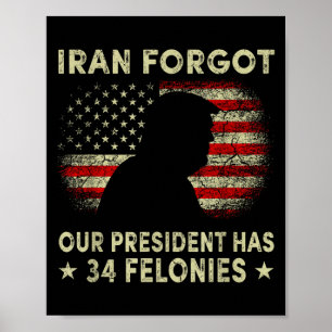 Poster Irã esqueceu que o presidente tem 34 crimes flag v
