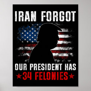 Poster Irã esqueceu que o presidente tem 34 crimes flag v