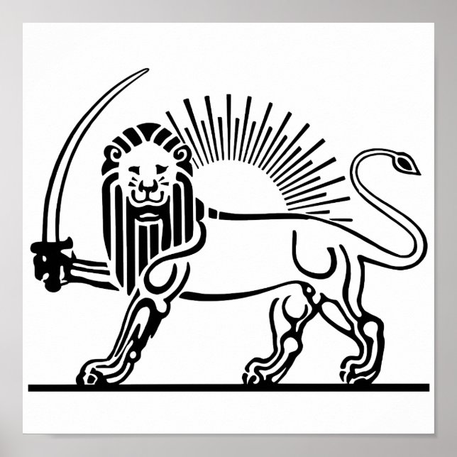 Pôster Iran Lion & Sun (Shir-O-Khorshid) (Frente)