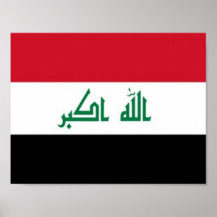 Poster Iraque - bandeira iraquiana -