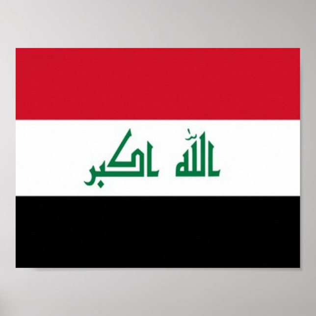 Poster Iraque - bandeira iraquiana - (Frente)