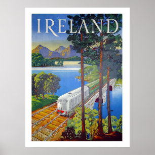 Poster Ireland, estrada de ferro, opinião da paisagem,