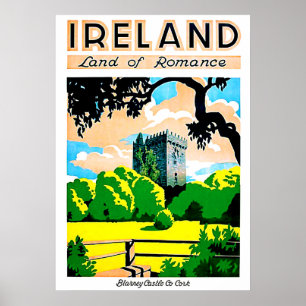 Poster Ireland, terra do romance, castelo de Blarey,