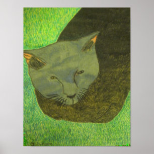 Poster Irina O Gato Na Grama De Julia Hanna