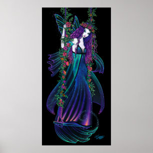 Poster Iris Bohemian Fairy Swing Flower Child Hippie Art