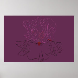 Poster Iris Botanical Line Art
