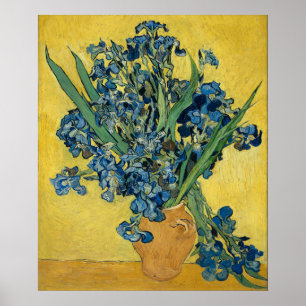 Poster Íris de Van Gogh - Arte Azul e Amarelo Ousada
