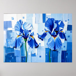 Poster Iris Elegante em Estilo Abstrato Moderno