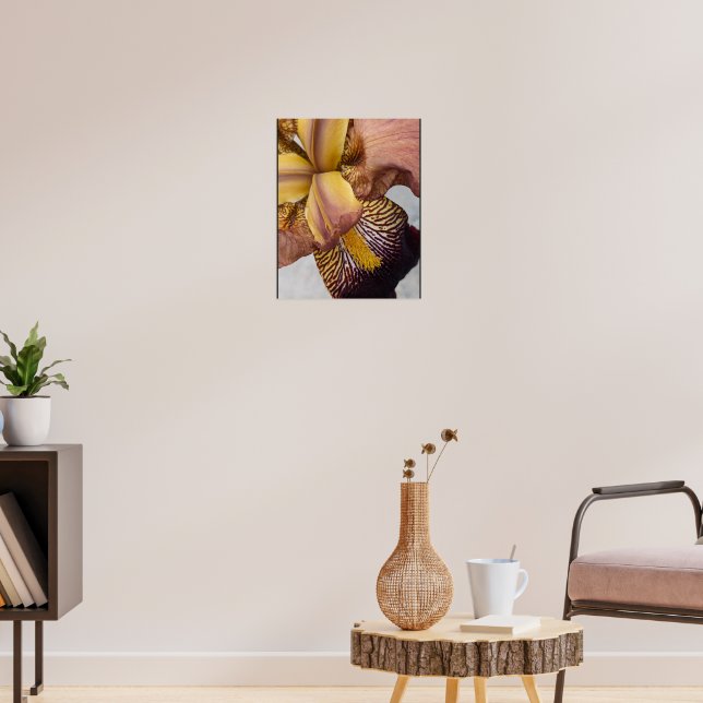 Poster Íris Floral Barbada Amarela e Violeta (Sala de Estar 3)