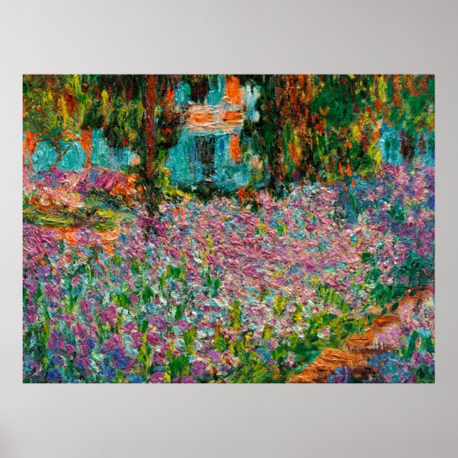 Poster Íris Jardim Monet Giverny flores (Frente)