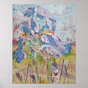 Poster Íris na Pintura em Colagem / Artista Larry Lerew