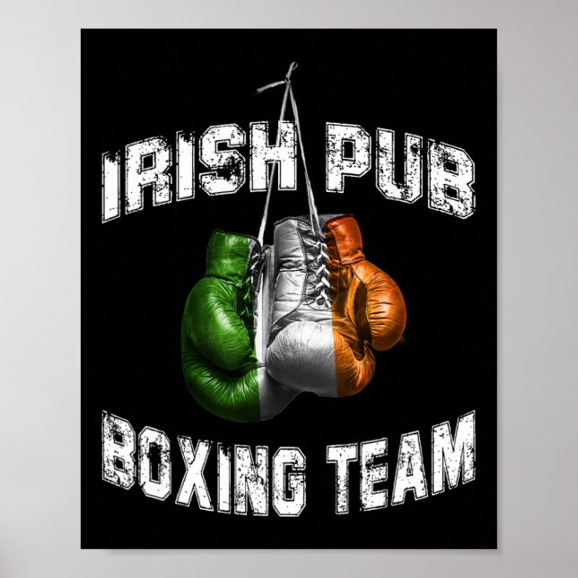 Poster Irish Boxing Funny Ireland Flag - Irish Pub (Frente)